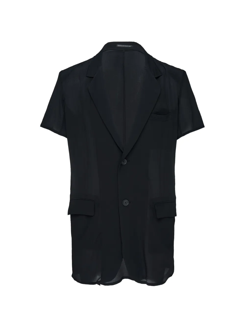 Yohji Yamamoto short-sleeved notched-lapel jacket - Nero