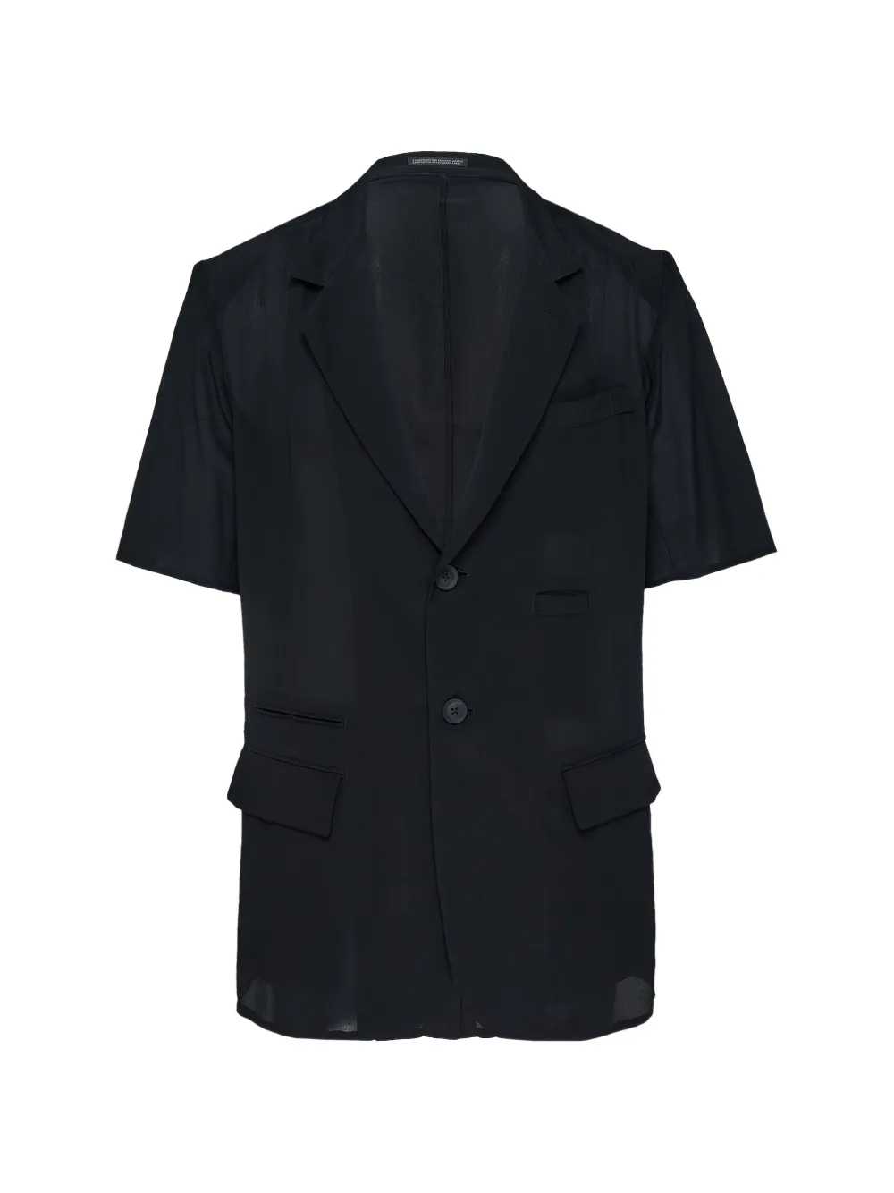 Yohji Yamamoto short-sleeved silk jacket - Nero