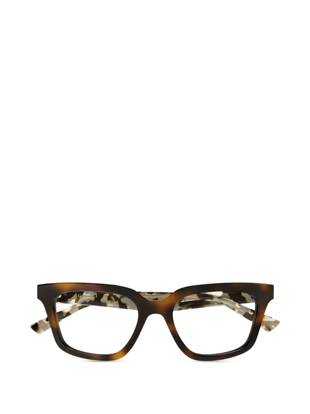 Gucci Eyewear tortoiseshell-effect square-frame glasses - Marrone