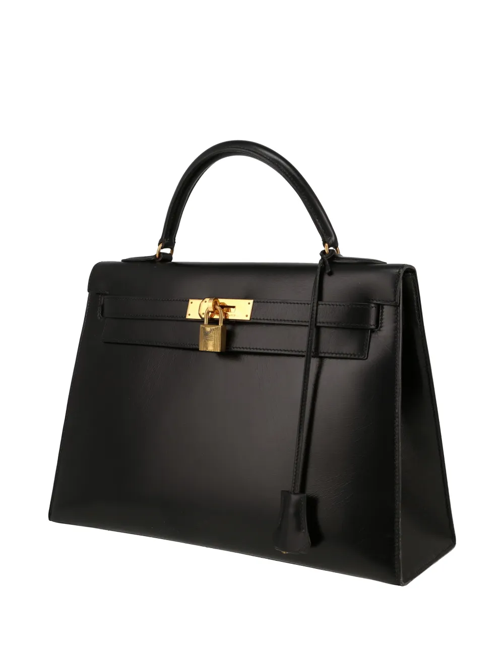 Hermès Pre-owned 1990 Kelly 32 Leather Handbag in Black, view 5