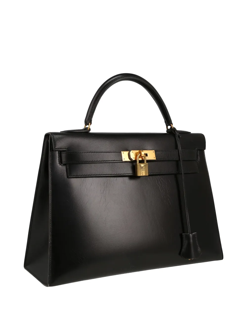 Hermès Pre-owned 1990 Kelly 32 Leather Handbag in Black, view 4