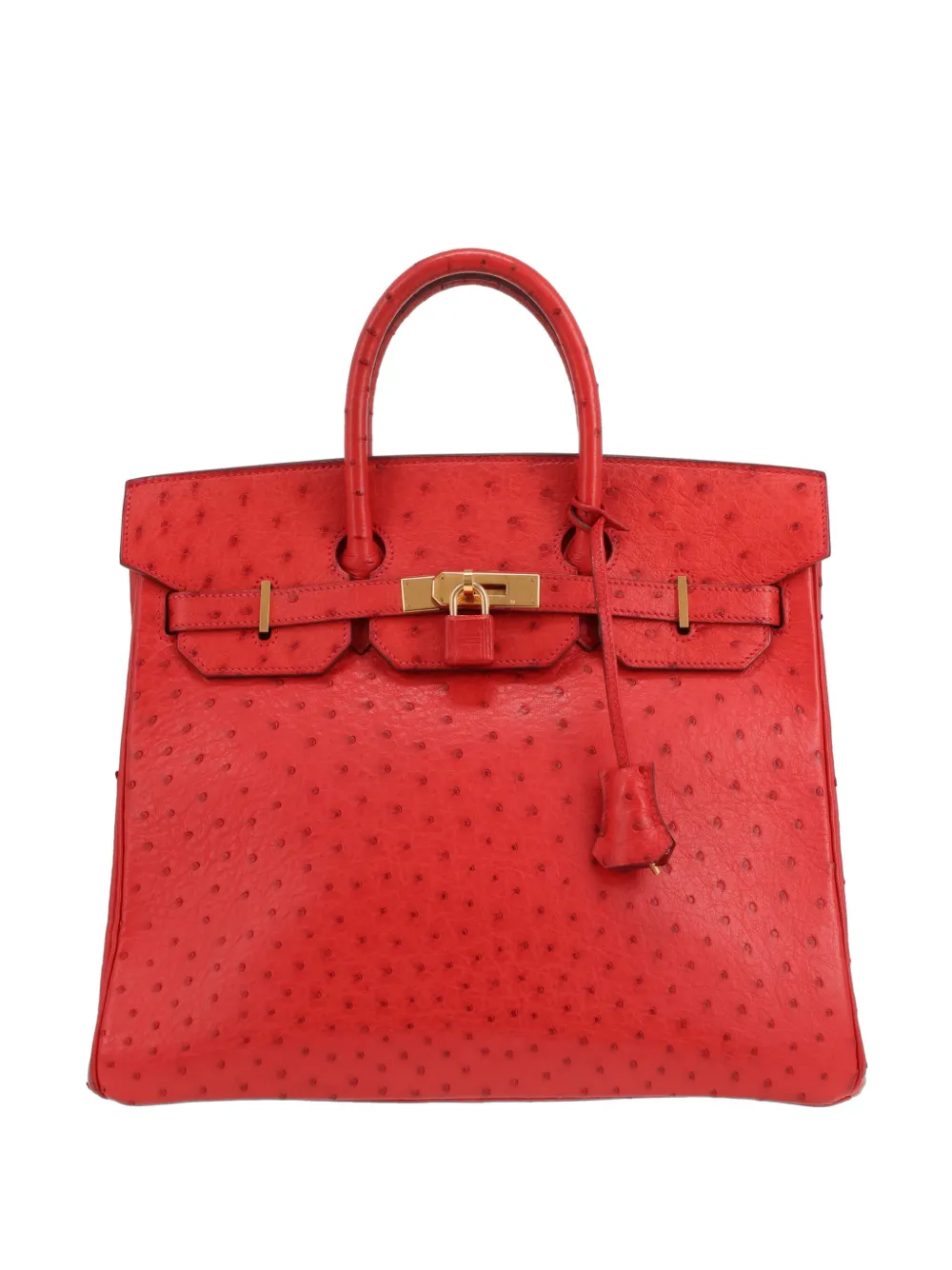 Hermès Pre-Owned 2003 Haut à Courroies 32 ostrich leather handbag - Rosso