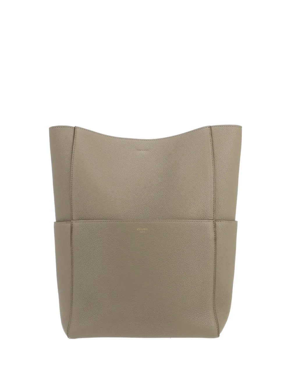 Celine Pre-Owned 2010s Sac Sangle grained shoulder bag - Toni neutri