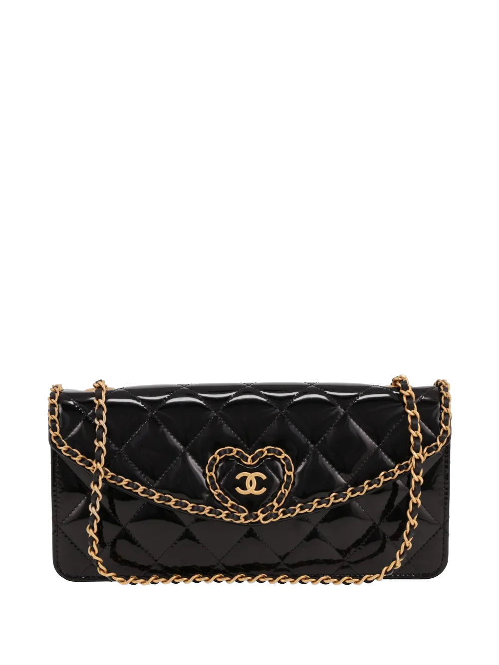 CHANEL Pre-Owned 2020s quilted heart-detail shoulder bag - Nero