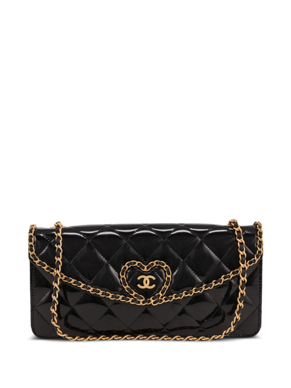 CHANEL Pre-Owned 2020s quilted heart-detail shoulder bag - Nero