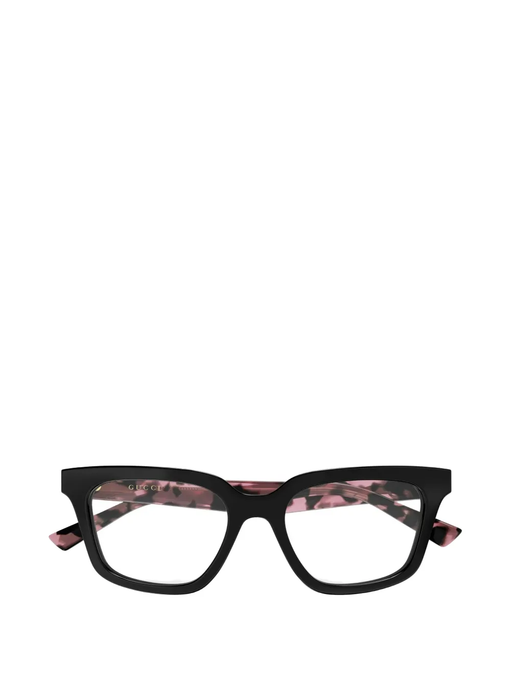 Gucci Eyewear tortoiseshell-effect logo-plaque glasses - Schwarz