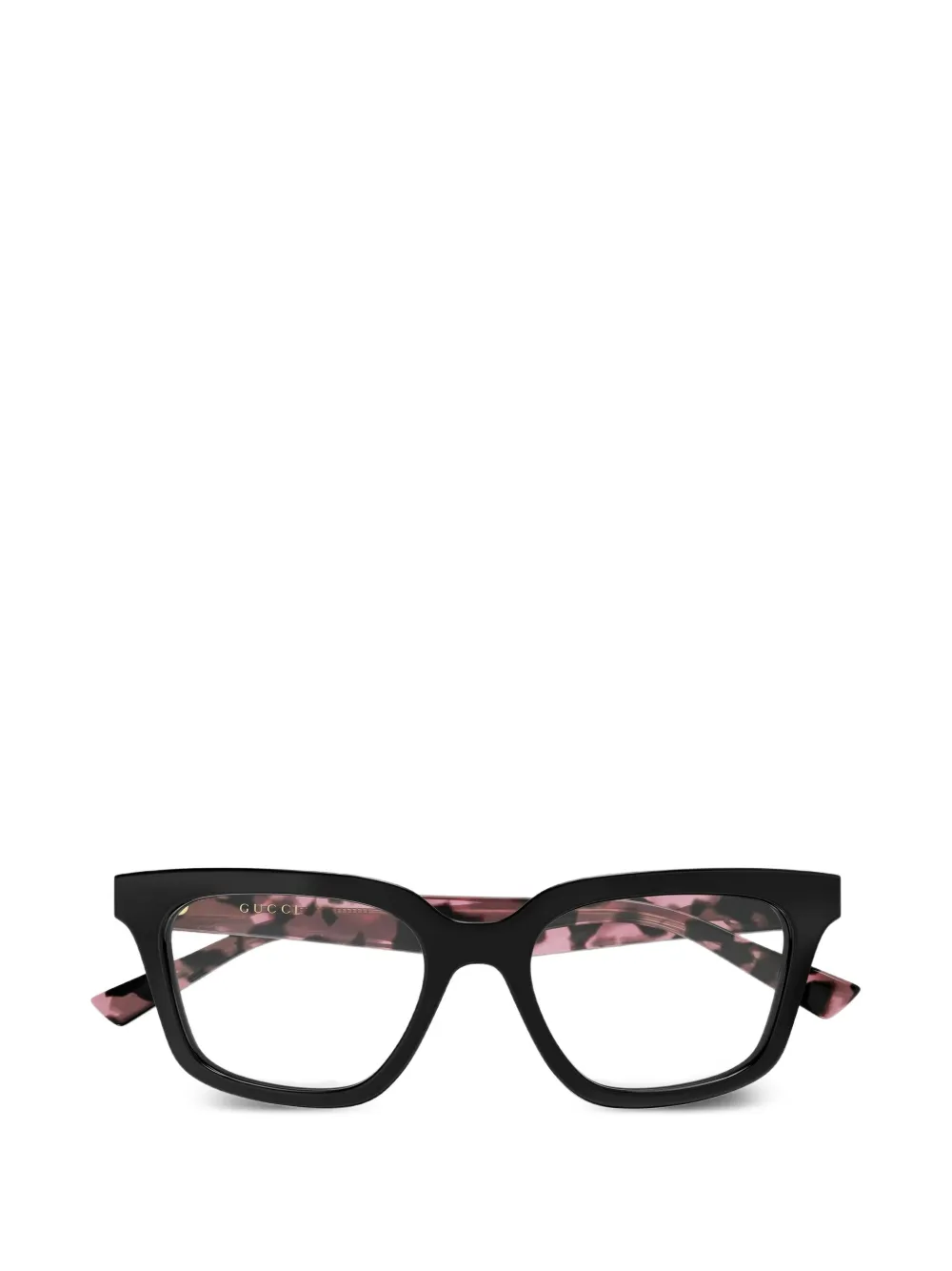 Gucci Eyewear tortoiseshell-effect logo-plaque glasses - Nero