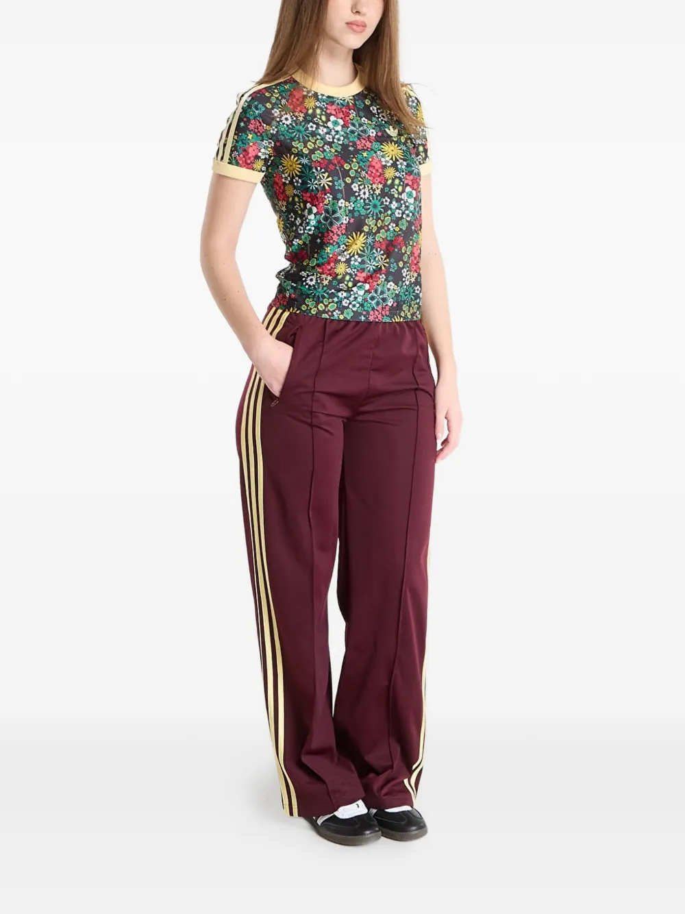 adidas x Liberty London T-shirt met bloemenprint Zwart