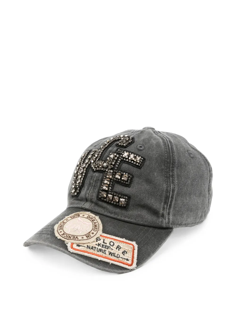 Golden Goose embellished patch-detail baseball cap - unisex - Cotton/Silk/Polyester/Cotton/Cotton/glass/Brass/Cotton/Metallized Polyester/Polyest...