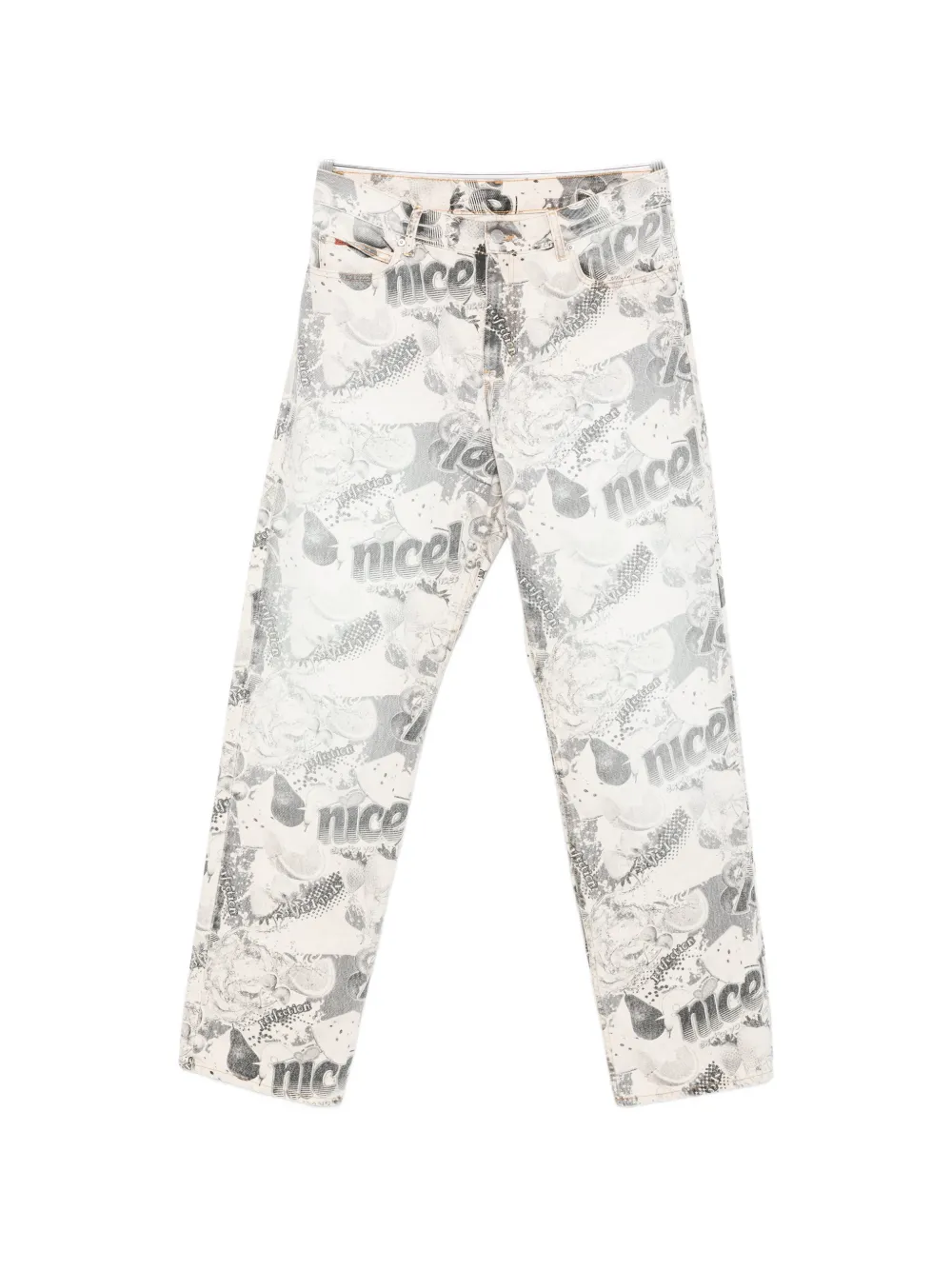 Martine Rose print-detail pocket jeans - Toni neutri