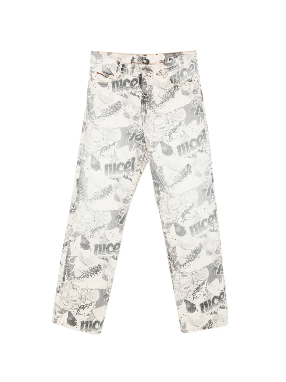 Martine Rose print-detail pocket jeans - Toni neutri