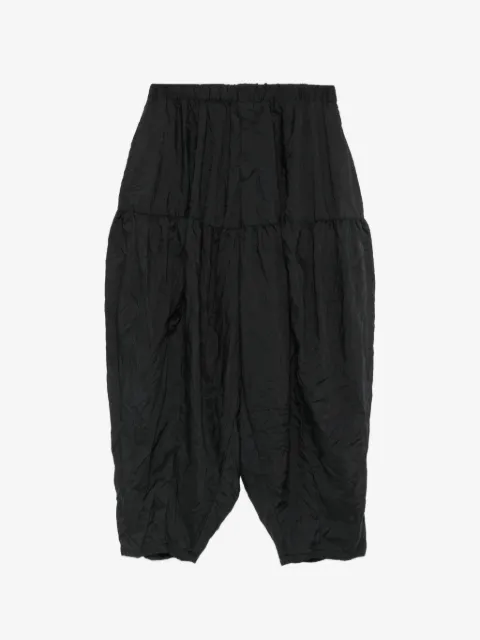 Black Comme Des Garçons crinkled tiered trousers