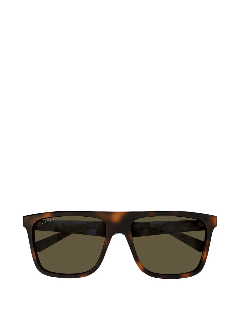 Gucci Eyewear tortoiseshell-effect rectangle-frame sunglasses - Marrone