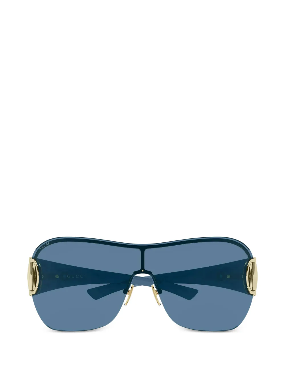 Gucci Eyewear Horsebit geometric-frame sunglasses - Blu
