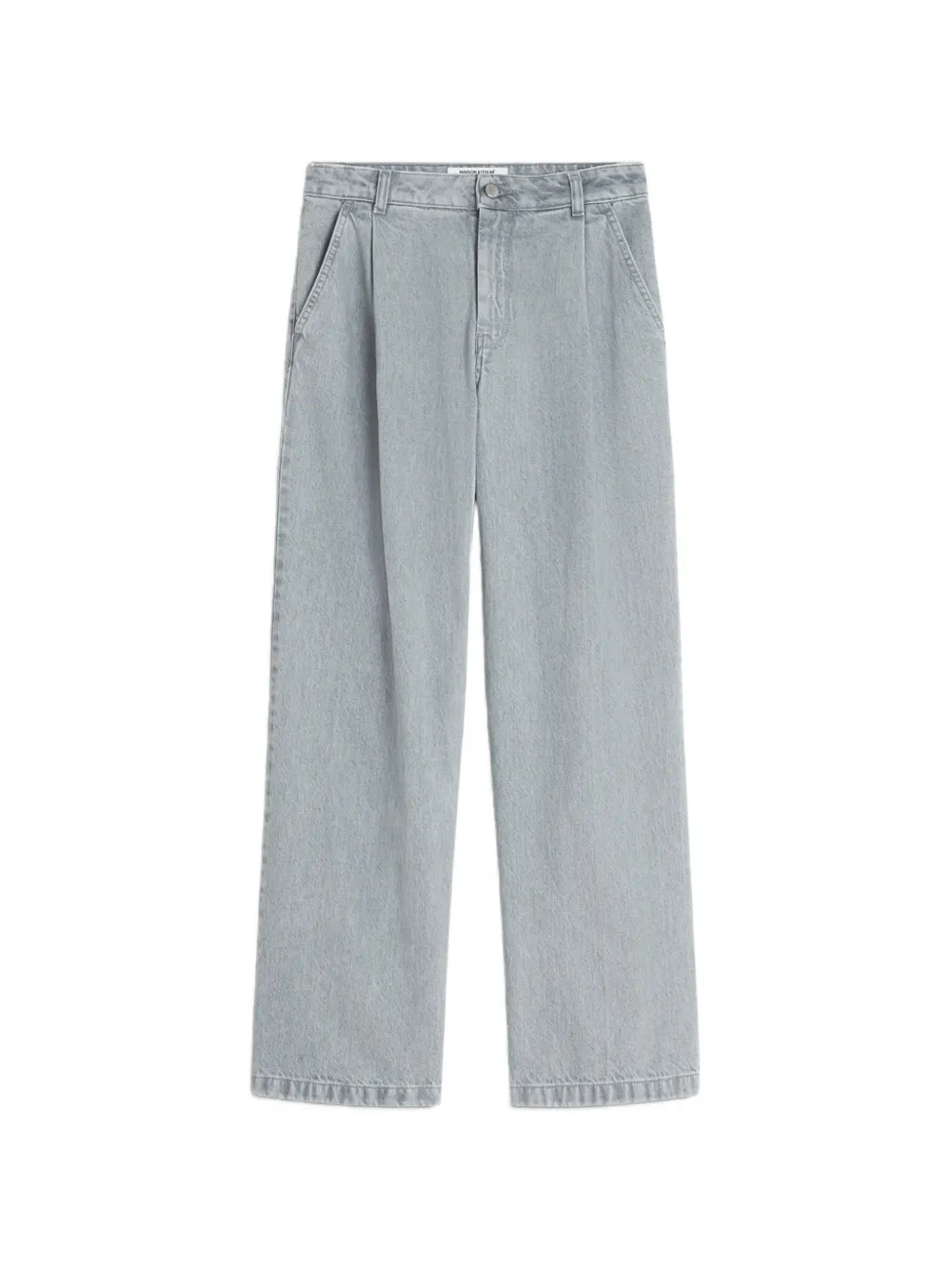 Maison Kitsuné Pleated Washed Jeans In Blue