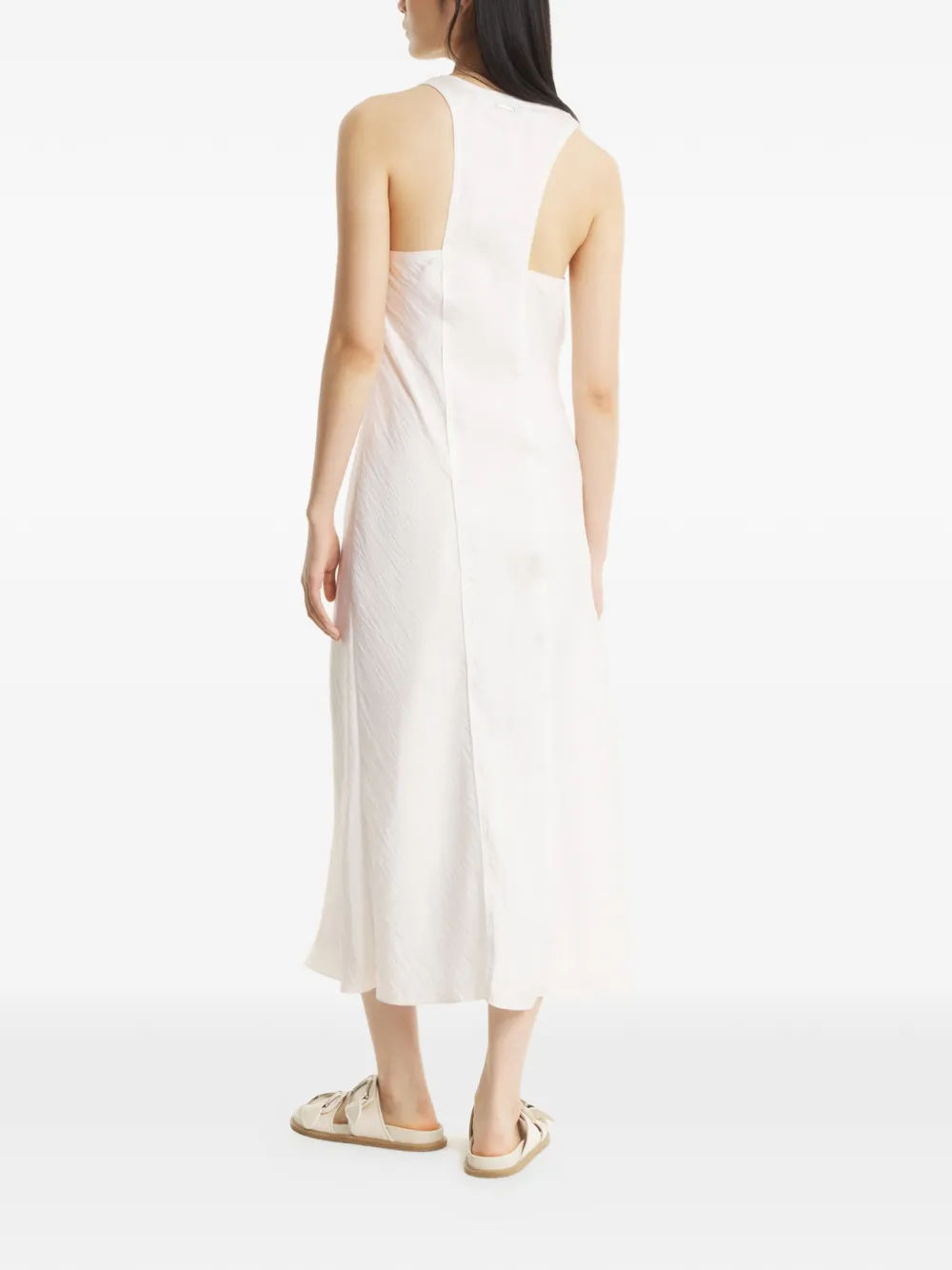 Maison Kitsuné Gekreukte jurk met racerback Beige