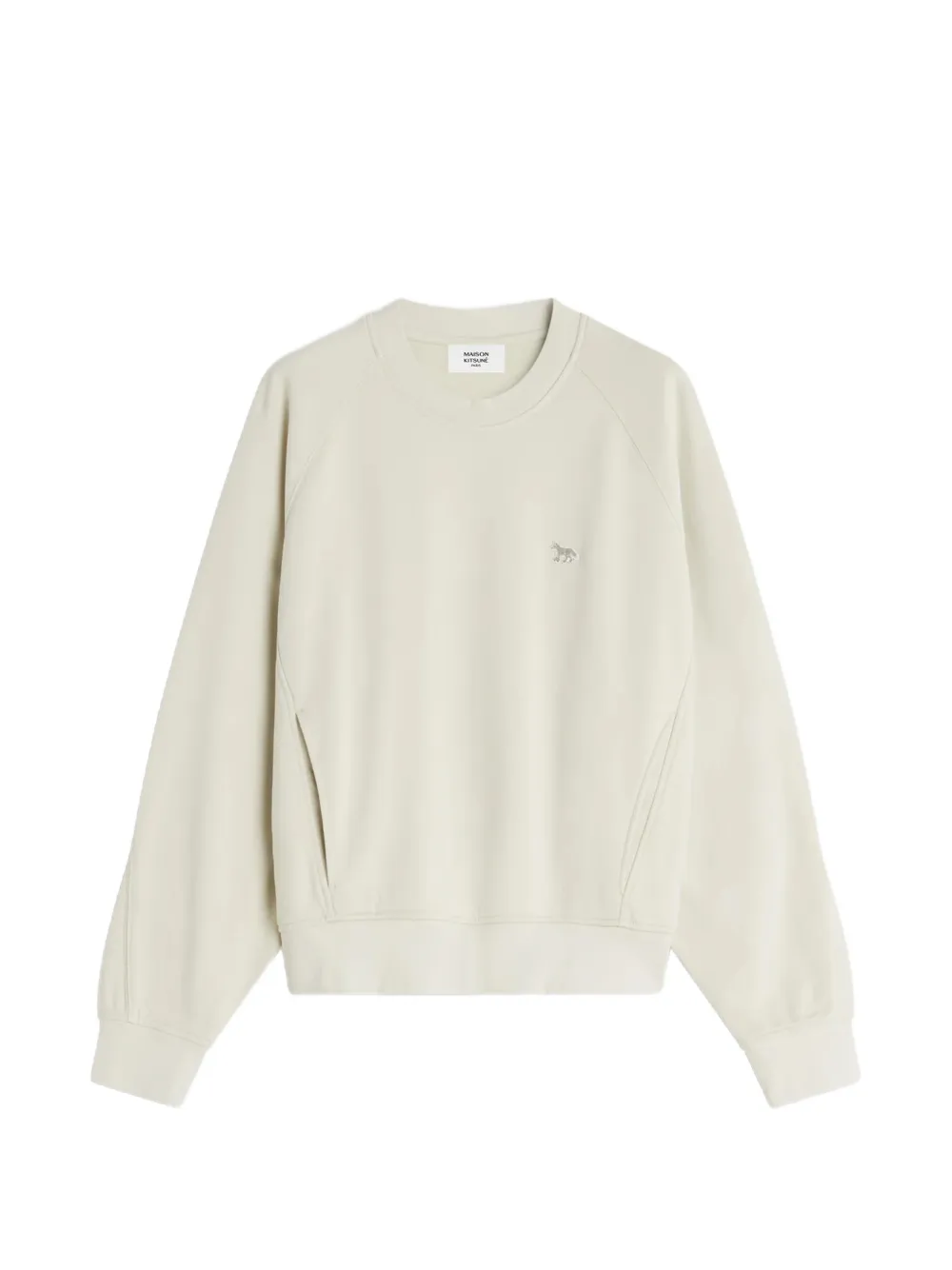 Maison Kitsuné Logo-patch Raglan-sleeve Sweater In Gray