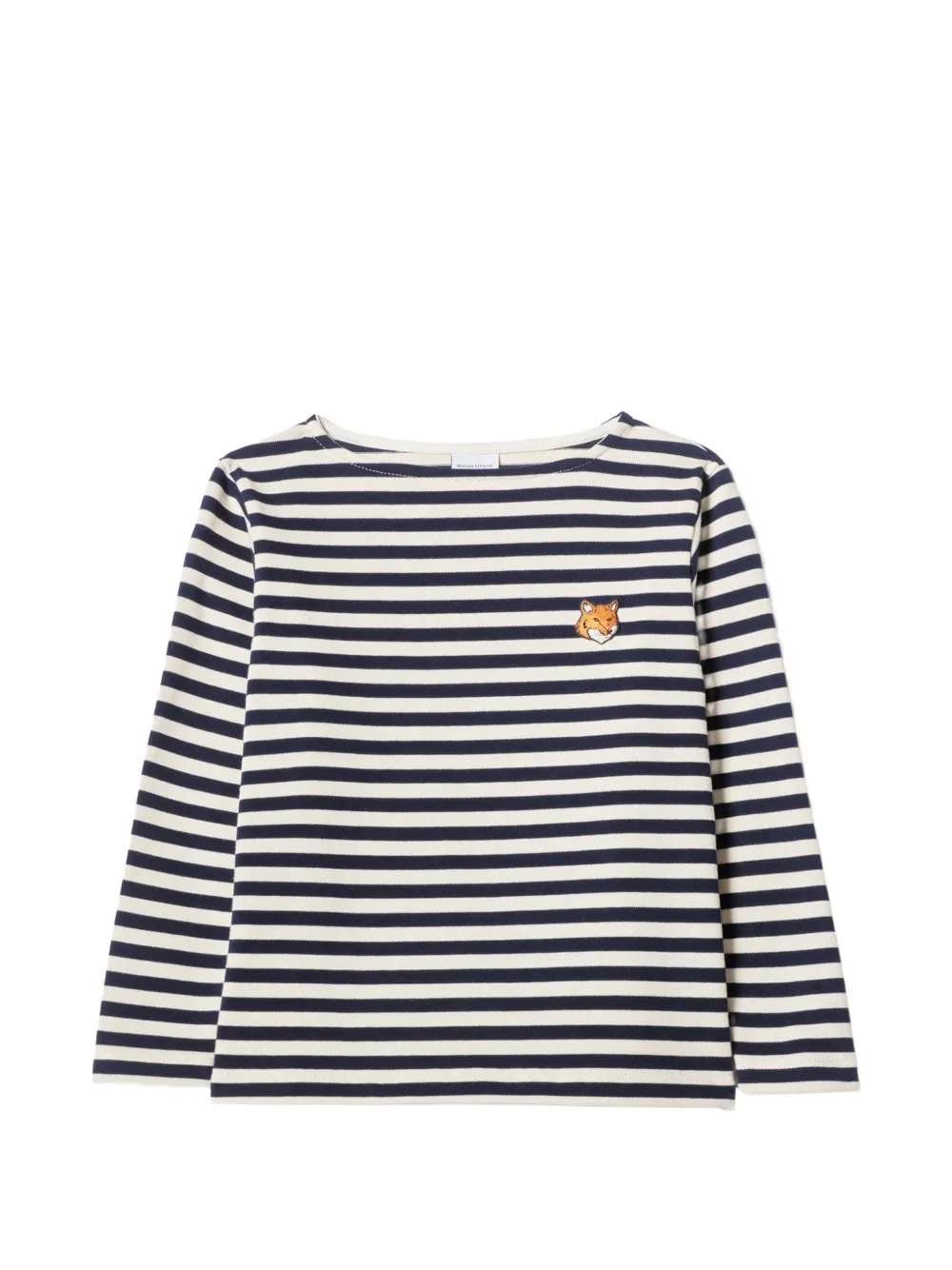 Maison Kitsuné Fox Head horizontal-stripe long-sleeve t-shirt - Blu