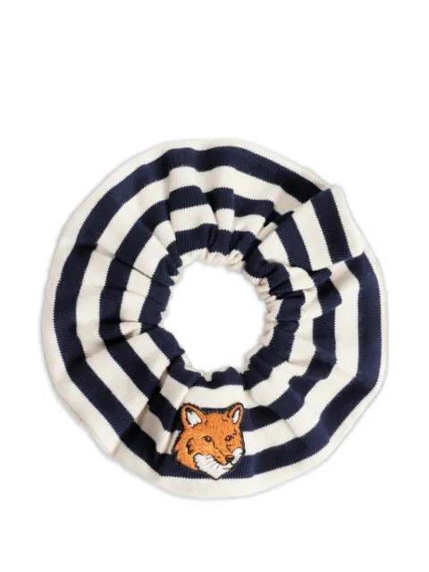 Maison Kitsuné Fox Head striped scrunchie