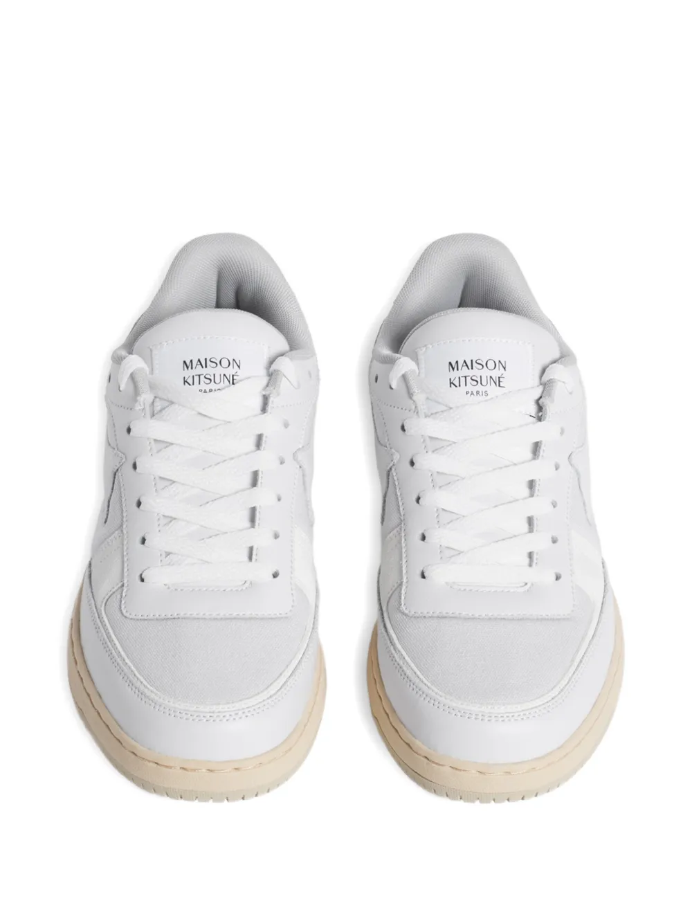 Maison Kitsuné Chiru fox-patch panelled sneakers Wit