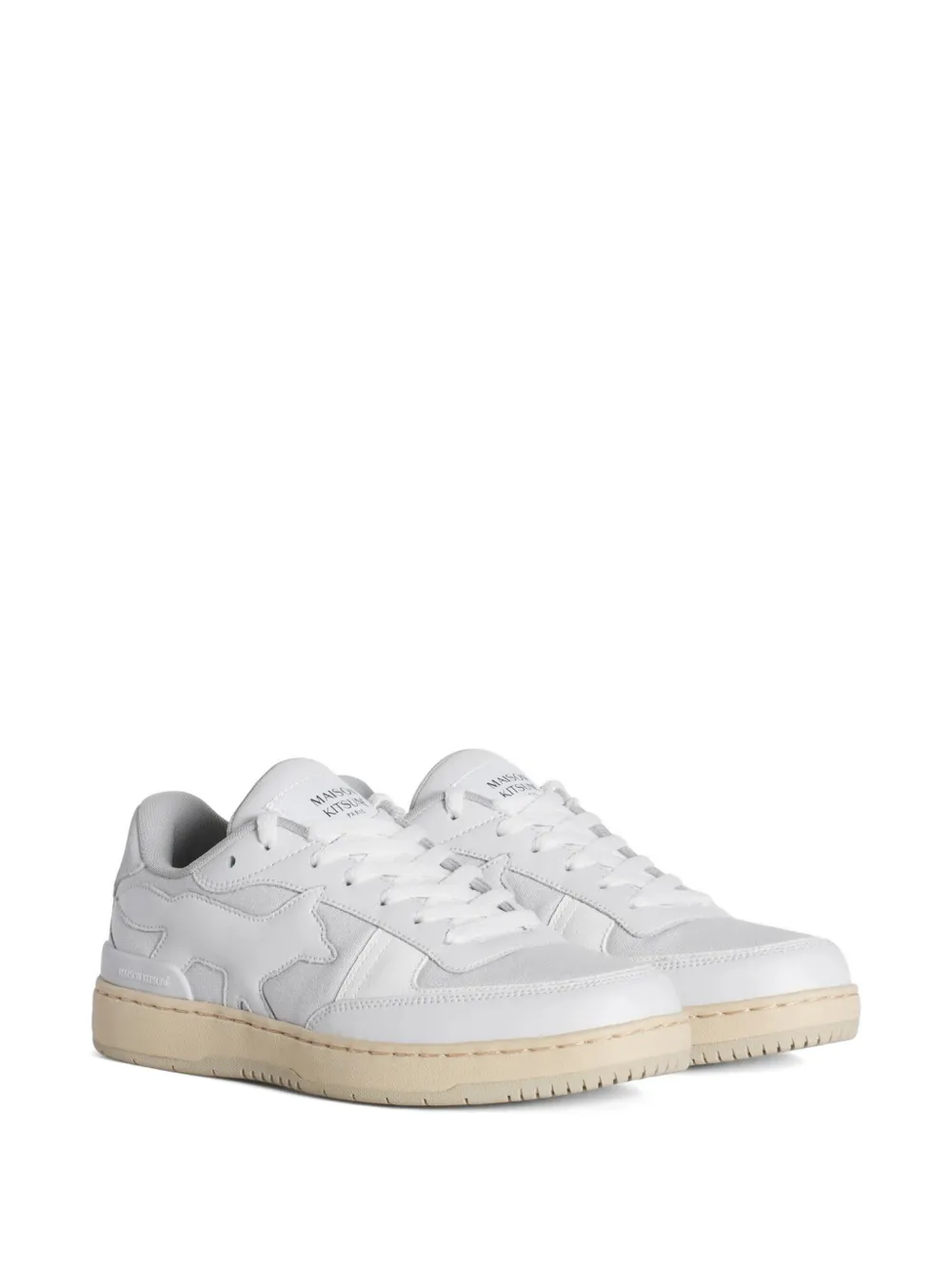 Maison Kitsuné Chiru fox-patch panelled sneakers Wit
