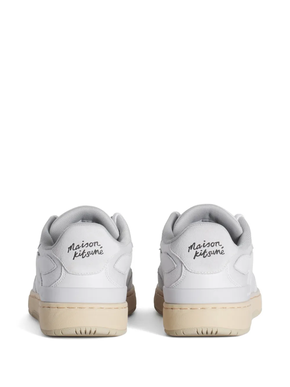 Maison Kitsuné Chiru fox-patch panelled sneakers Wit