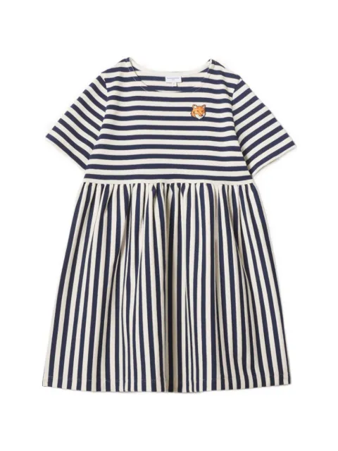 Maison Kitsuné Fox Head striped patch dress
