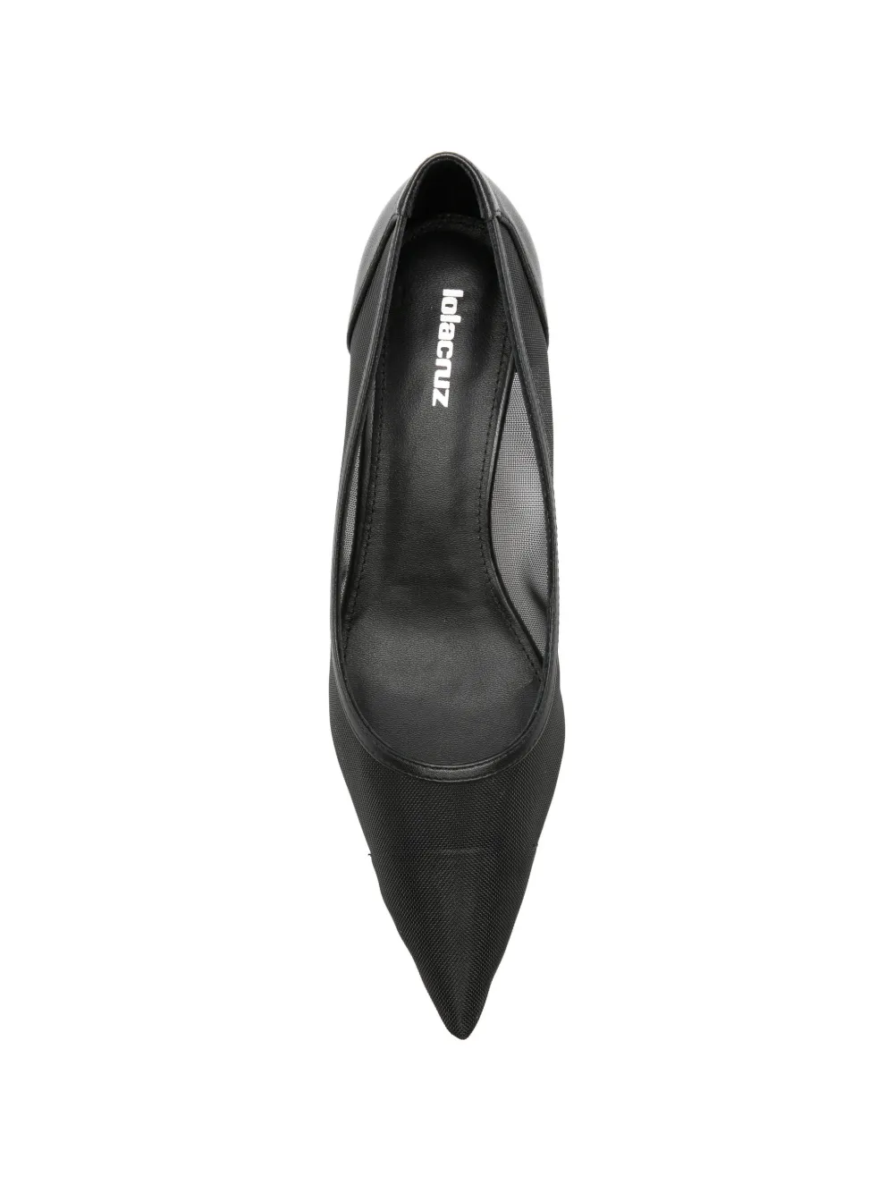 Lola Cruz Léa mesh-panelled pointed-toe pumps Wit