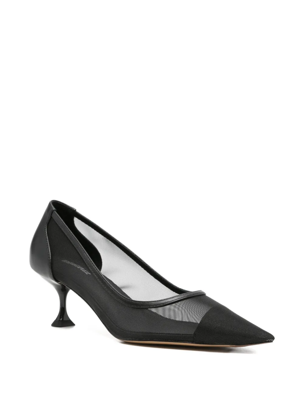 Lola Cruz Léa mesh-panelled pointed-toe pumps Wit