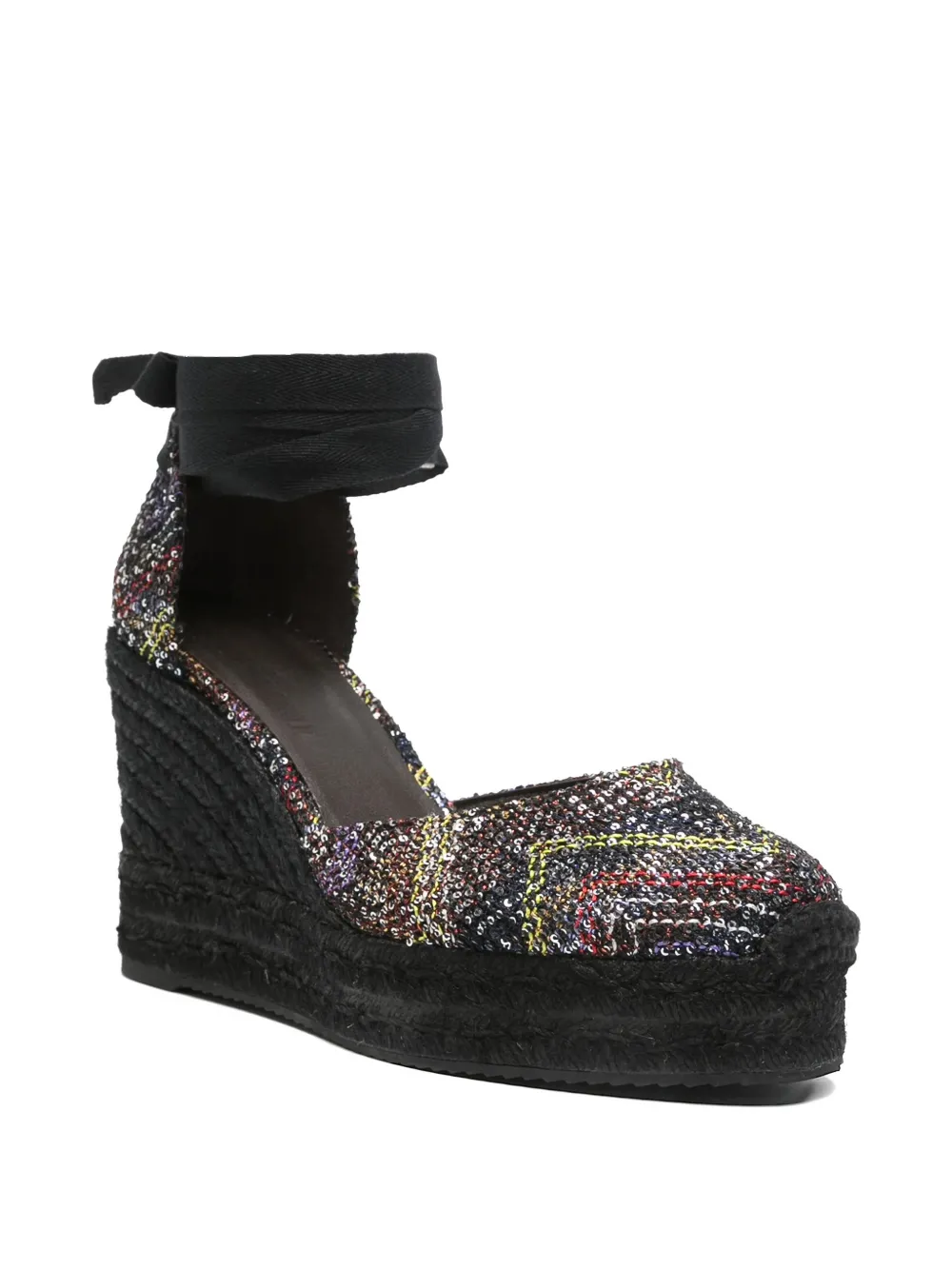 Missoni sequin-embellished heeled espadrilles Zwart