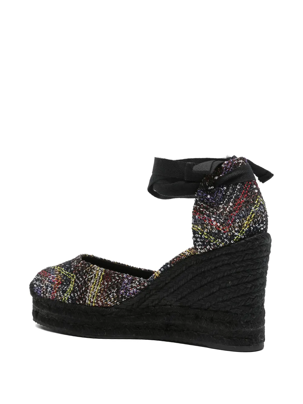 Missoni sequin-embellished heeled espadrilles Zwart
