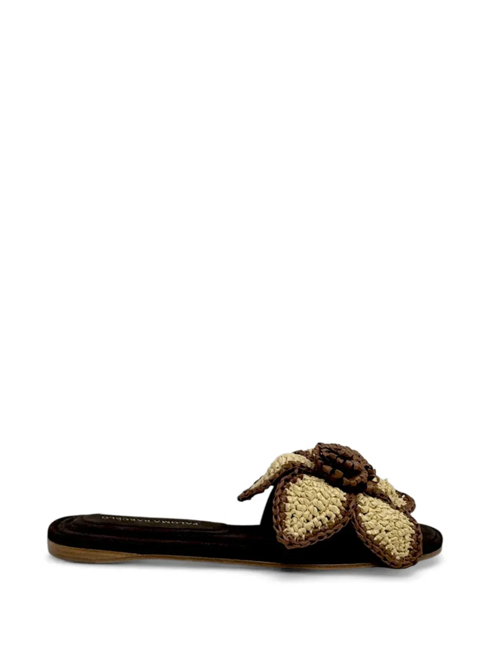 Paloma Barceló flower-appliqué flat sandals Bruin
