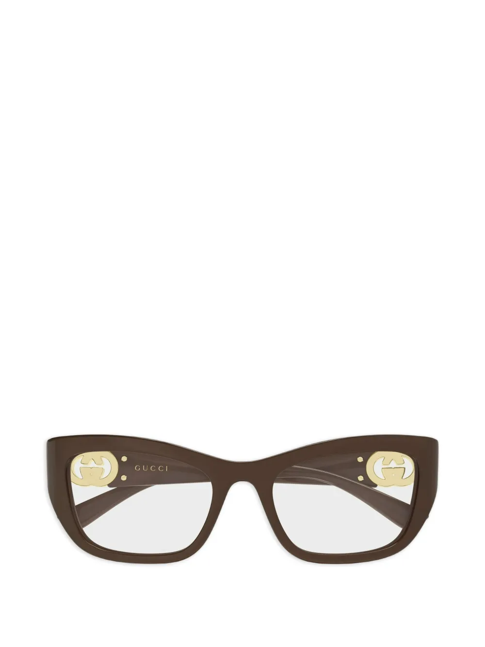 Gucci Eyewear Interlocking G cat-eye glasses - Marrone