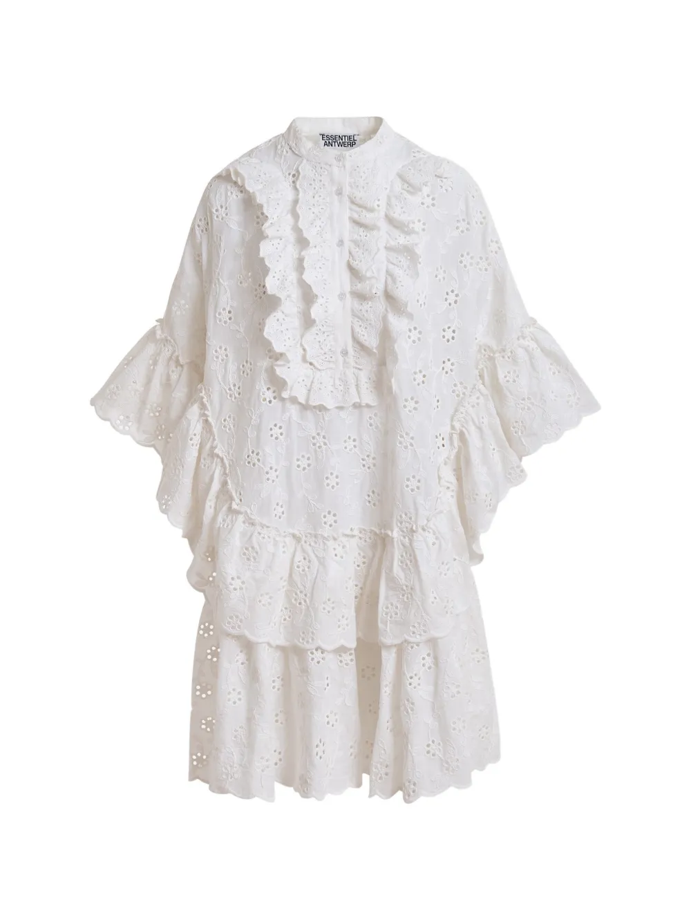 Essentiel Antwerp ruffled-detail mini dress - Bianco