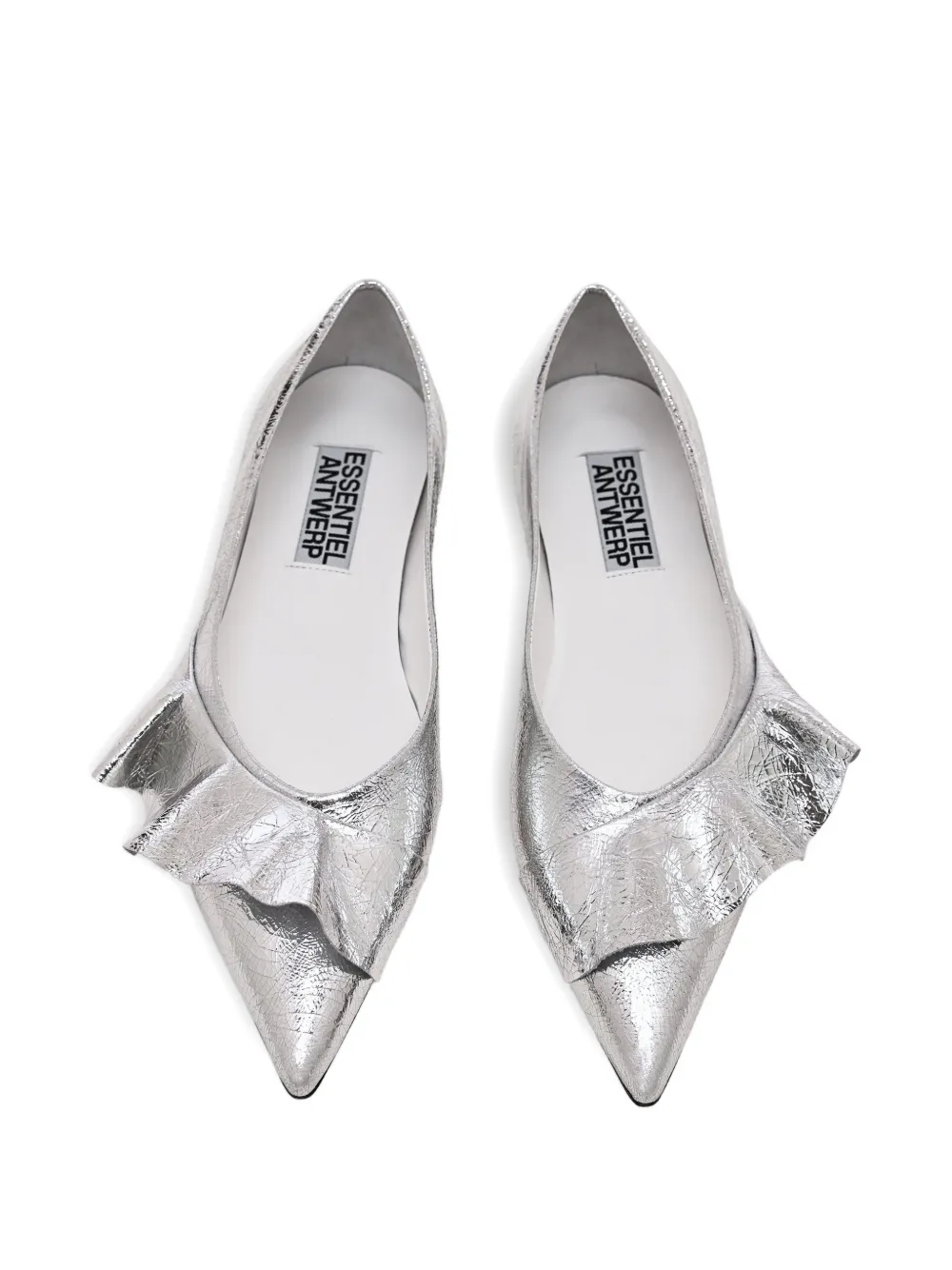 Essentiel Antwerp Ballerina's met ruches Zilver