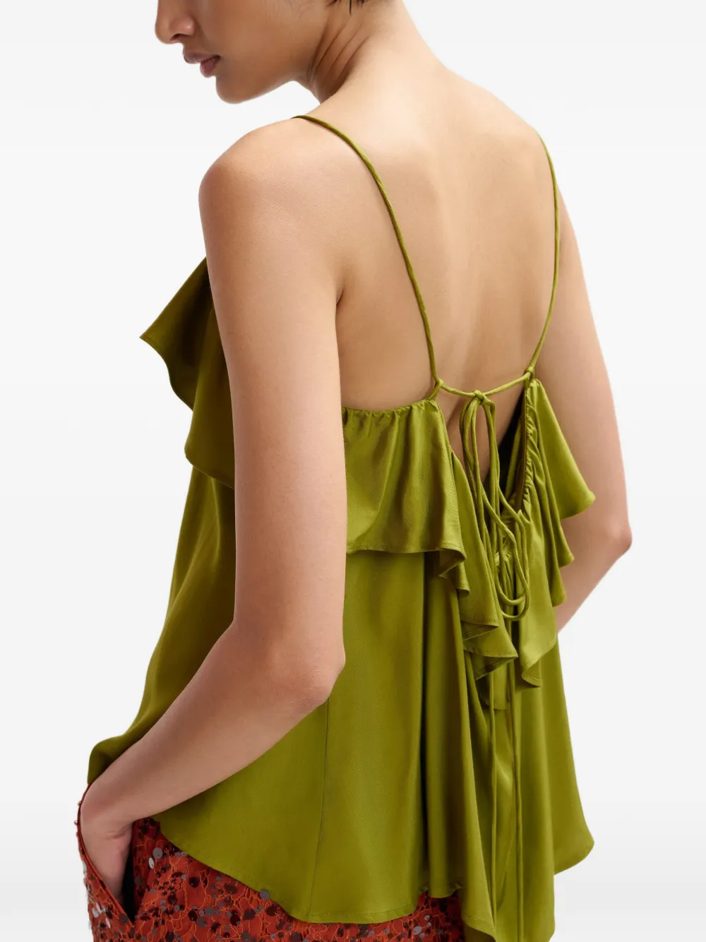 Essentiel Antwerp Janielle top met ruches Groen
