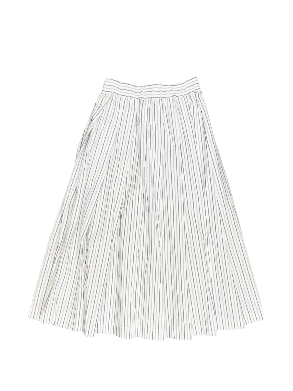 Bergfabel Mathilde pleated striped midi skirt - Bianco