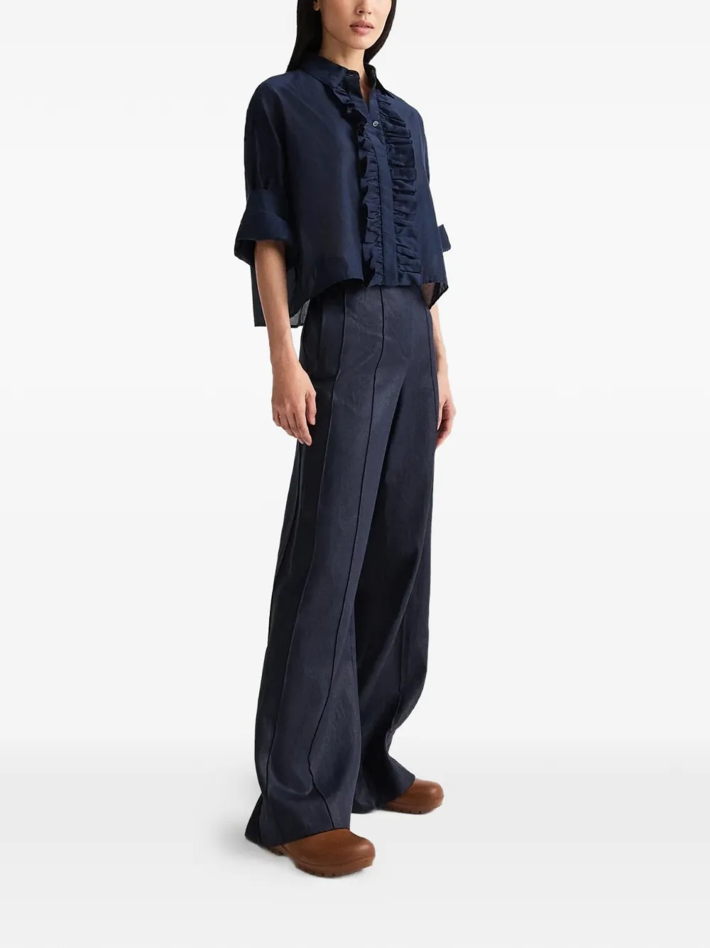 TWP Bond St geplooide broek Blauw