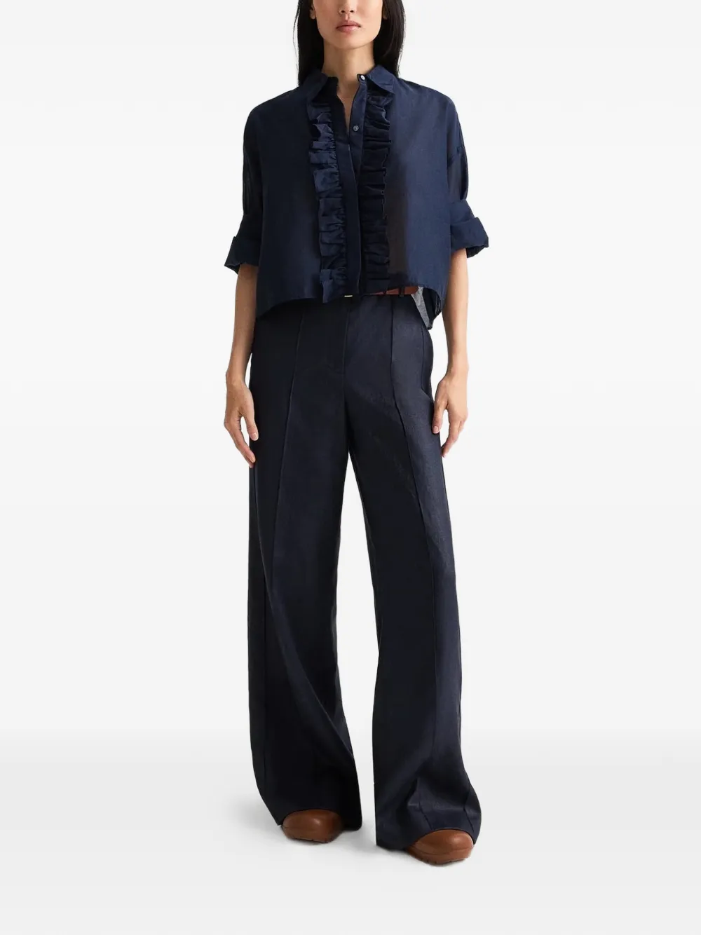 TWP Bond St geplooide broek Blauw