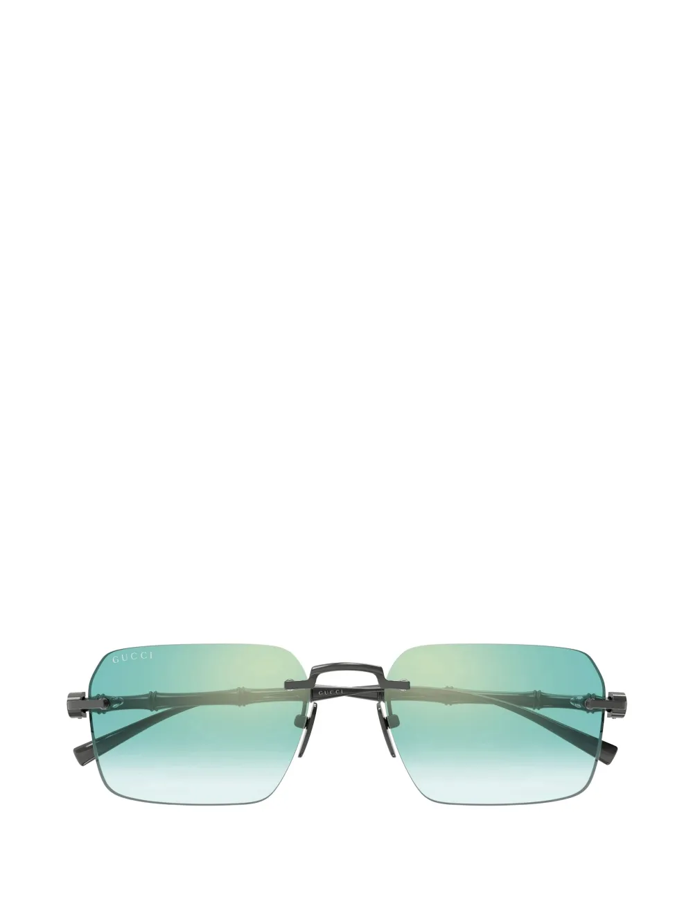 Gucci Eyewear Bamboo rectangle-frame sunglasses - Nero