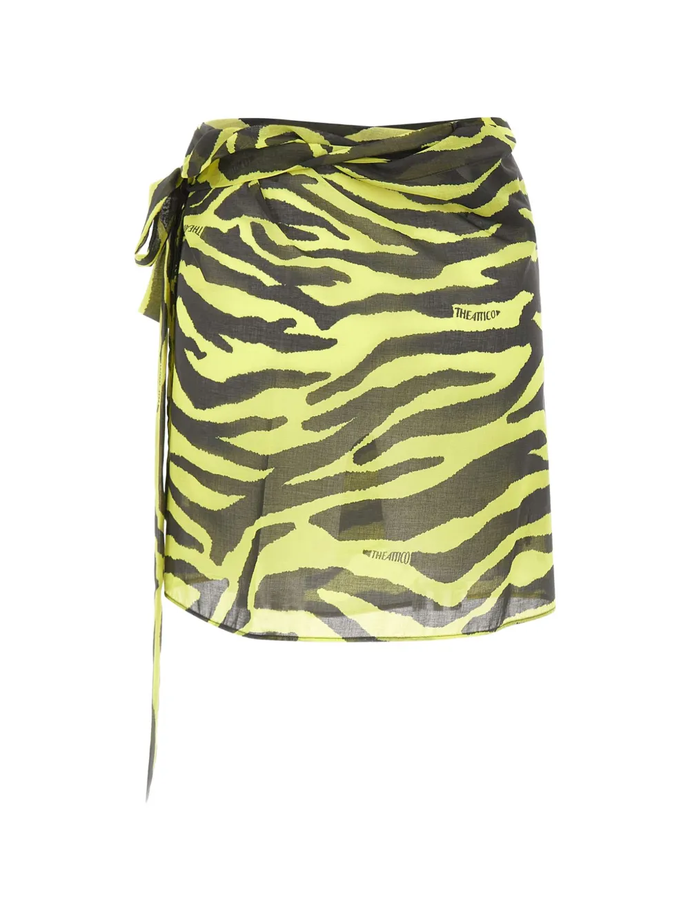 The Attico Pareo met zebraprint en franje Geel