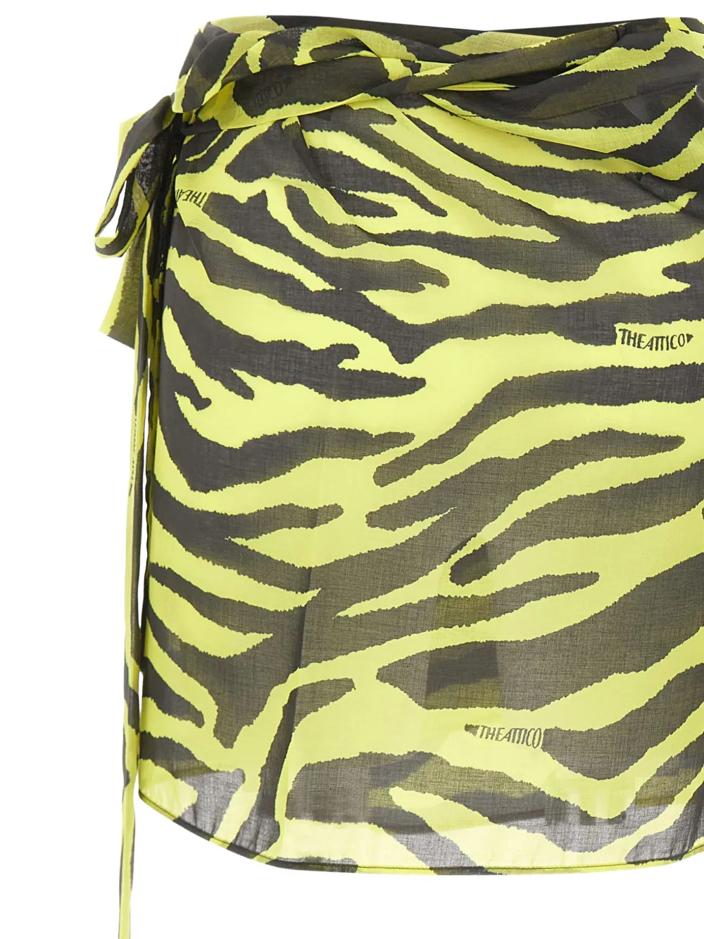 The Attico Pareo met zebraprint en franje Geel