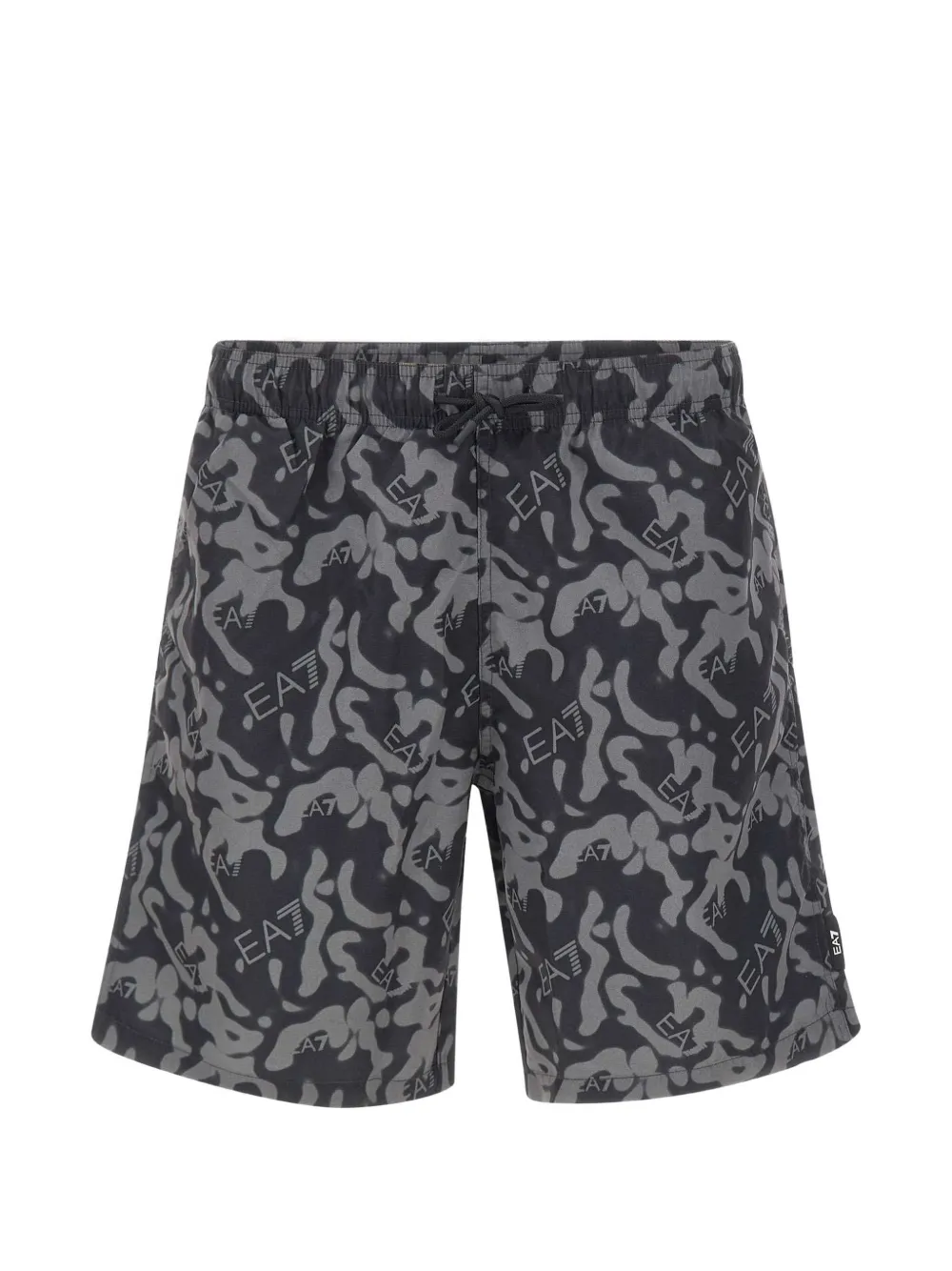 Ea7 Emporio Armani logo-print swim shorts - Nero