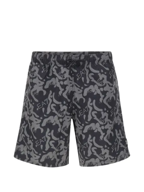 Ea7 Emporio Armani shorts de playa con logo estampado