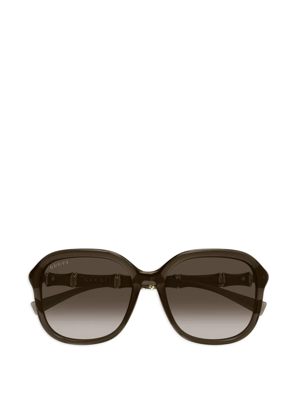 Gucci Eyewear Bamboo-detail round-frame sunglasses - Marrone