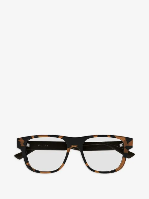 Gucci Eyewear tortoiseshell-effect rectangle-frame glasses