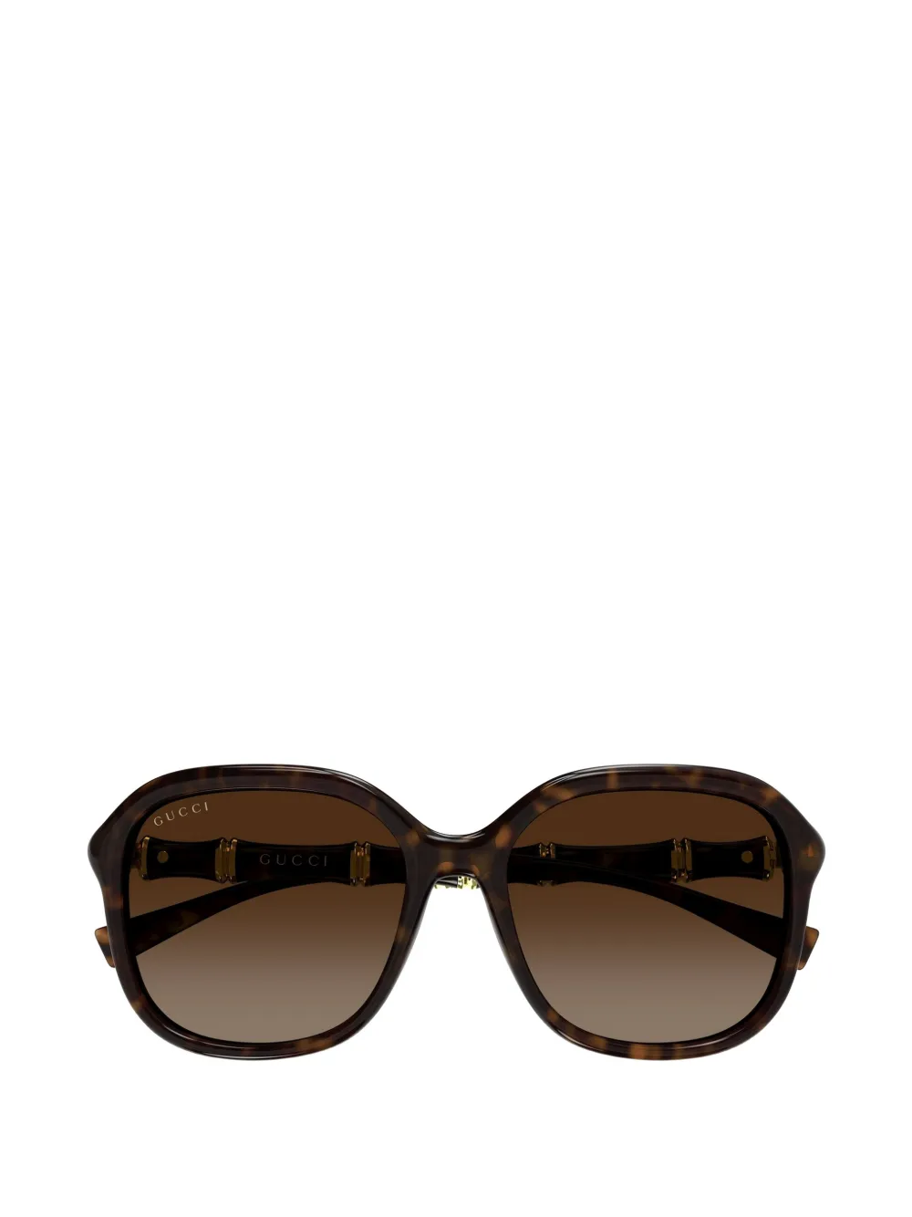 Gucci Eyewear Bamboo geometric-frame sunglasses - Braun