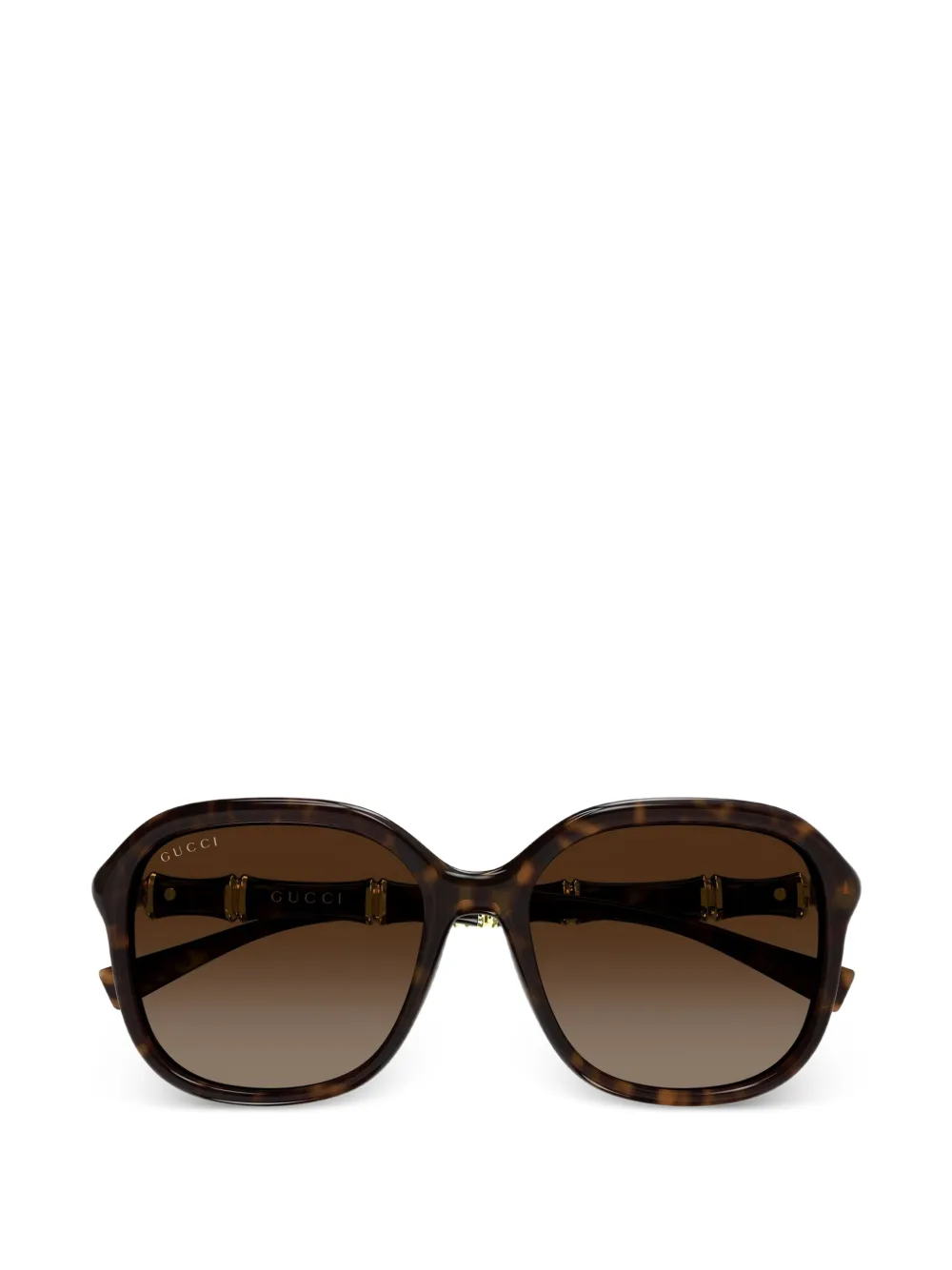 Gucci Eyewear Bamboo geometric-frame sunglasses - Marrone