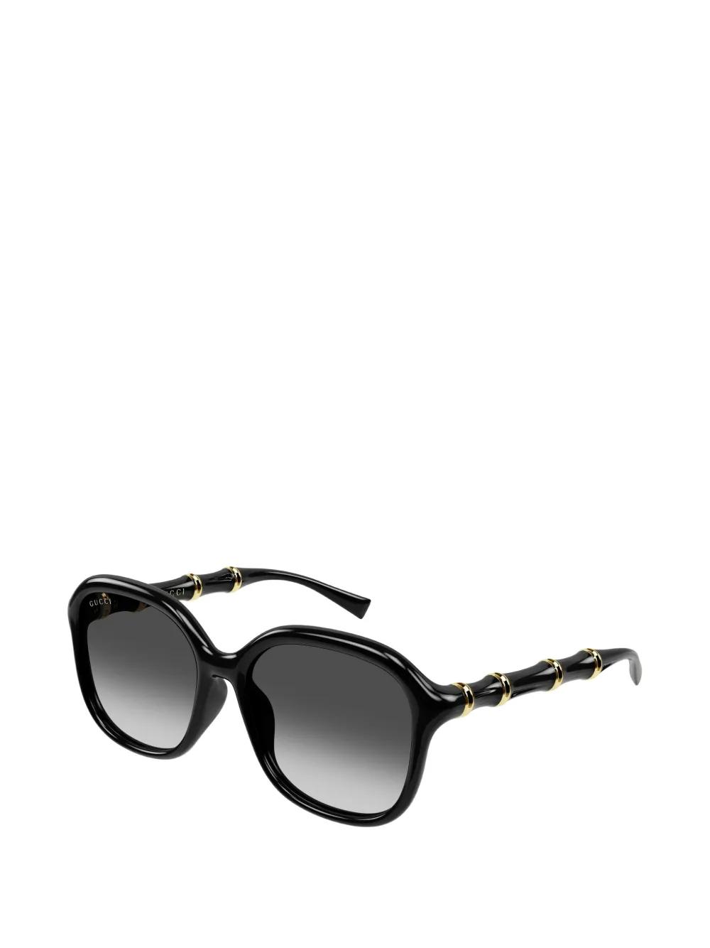 Gucci Eyewear Zonnebril met geometrisch montuur en bamboe detail Zwart