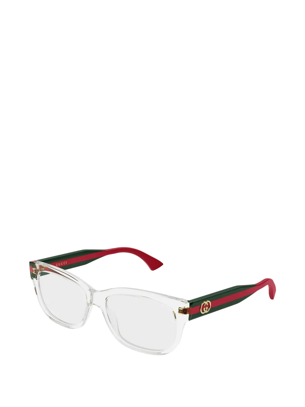Gucci Eyewear Bril met rechthoekig montuur en Web-streep Wit